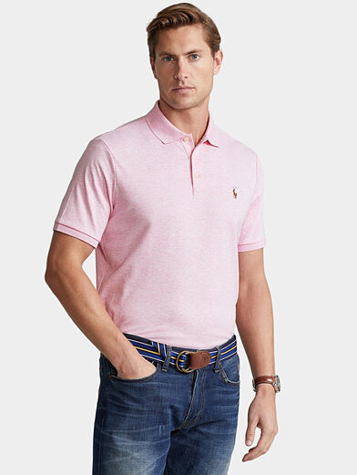 Polo shirt in pink colour with logo embroidery - 1