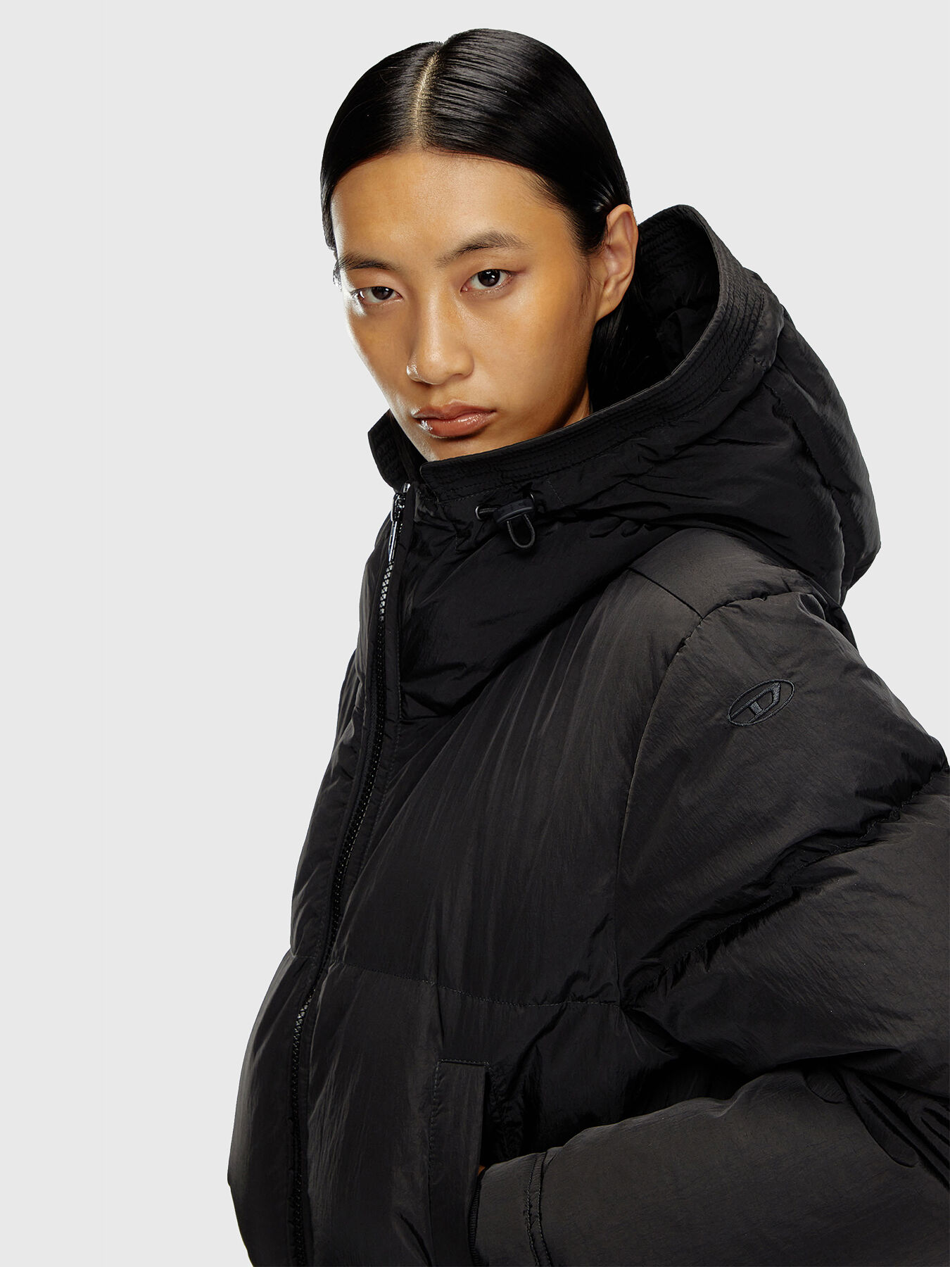 W-PEYT-SHORT-NEW-P1 padded jacket with hood brand DIESEL