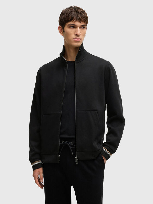 Cotton sweatshirt with zip - 1