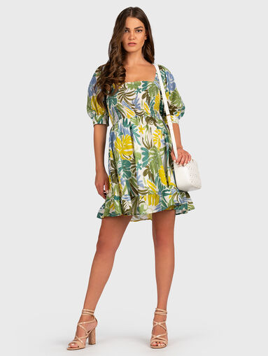 Cotton dress with floral print - 5