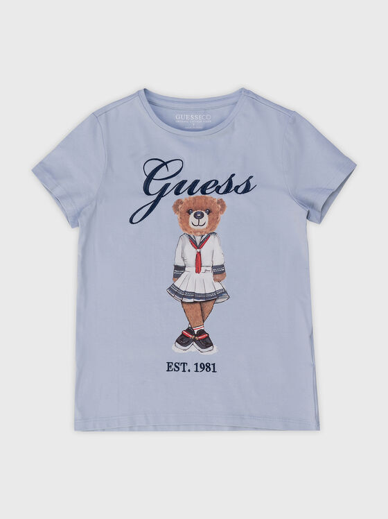 Blue T-shirt with print - 1