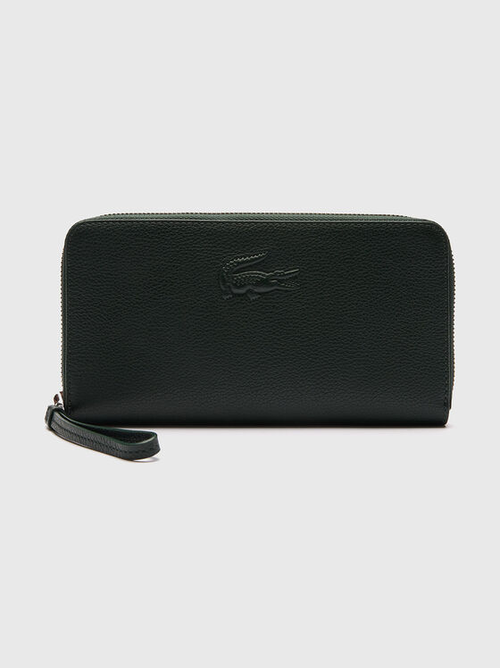 Тъмнозелено портмоне с релефен лого детайл - 1