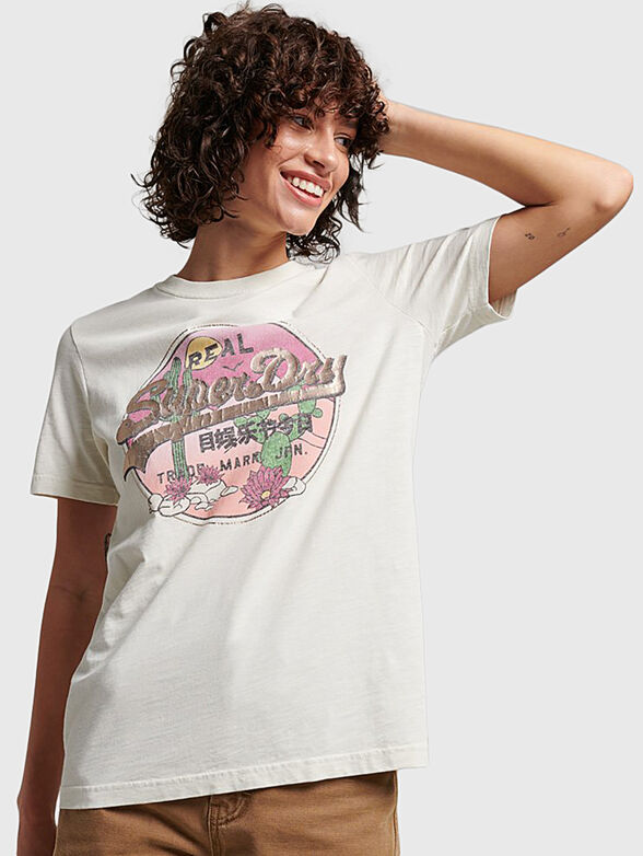 Cotton T-shirt VINTAGE with faded effect - 1