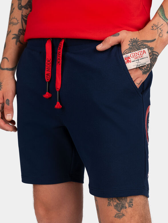 Shorts in blue color with print - 3