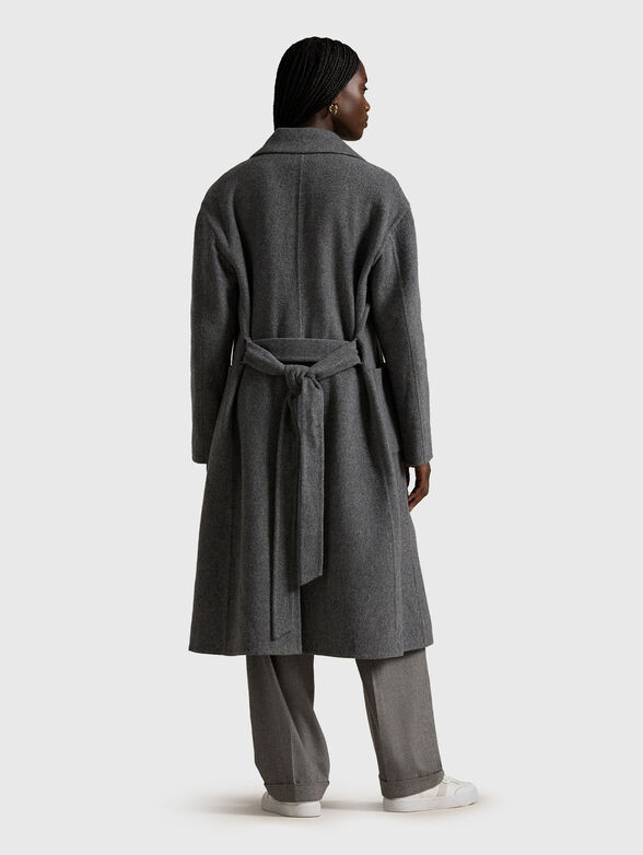 Wool coat with wrap and belt - 2