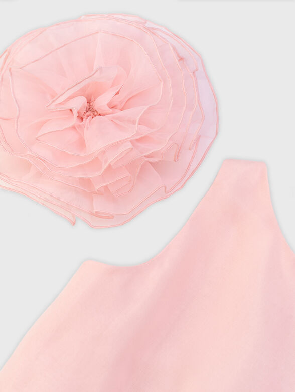 Dress with floral organza brooch  - 4