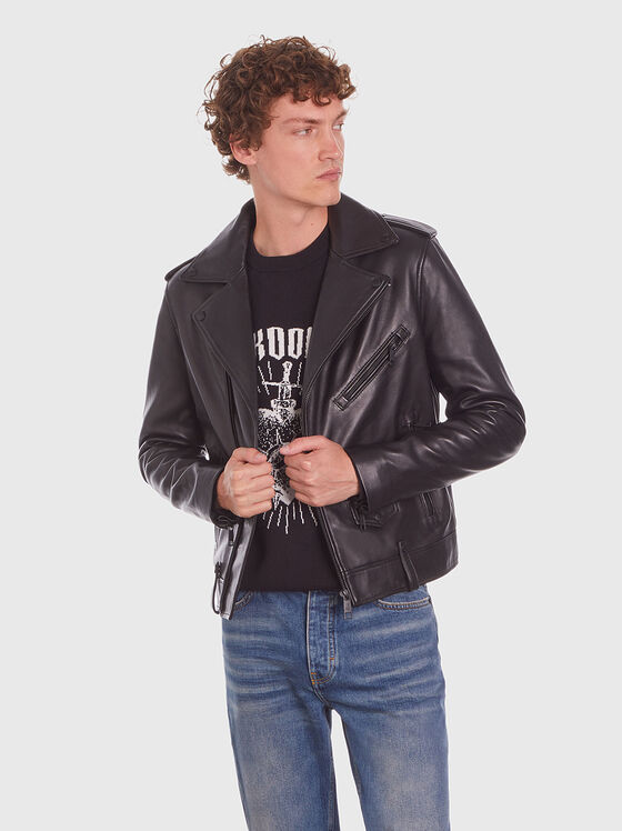 Black biker jacket - 1