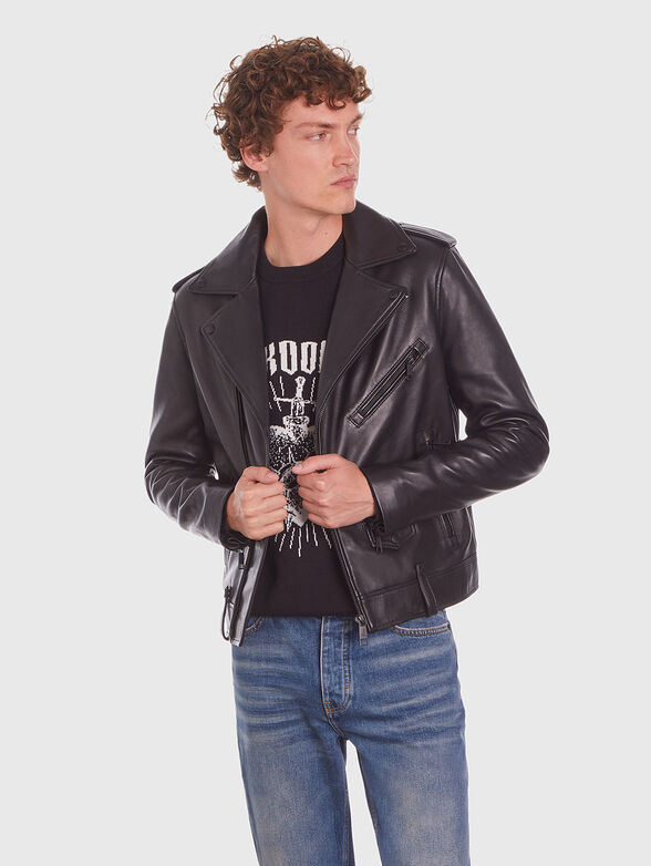 Black biker jacket - 1