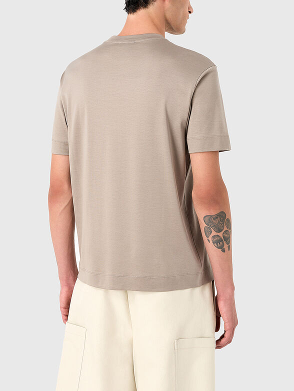 Beige T-shirt with logo embroidery  - 3