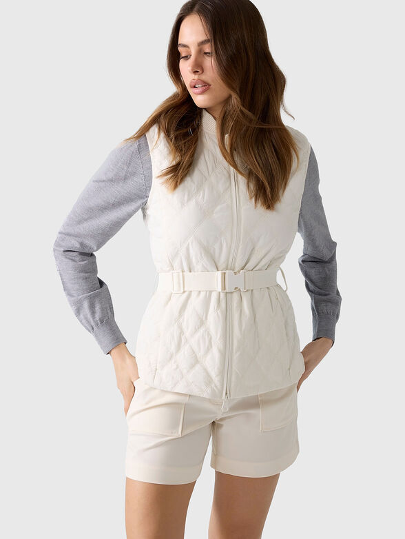 Quilted vest with a belt - 1