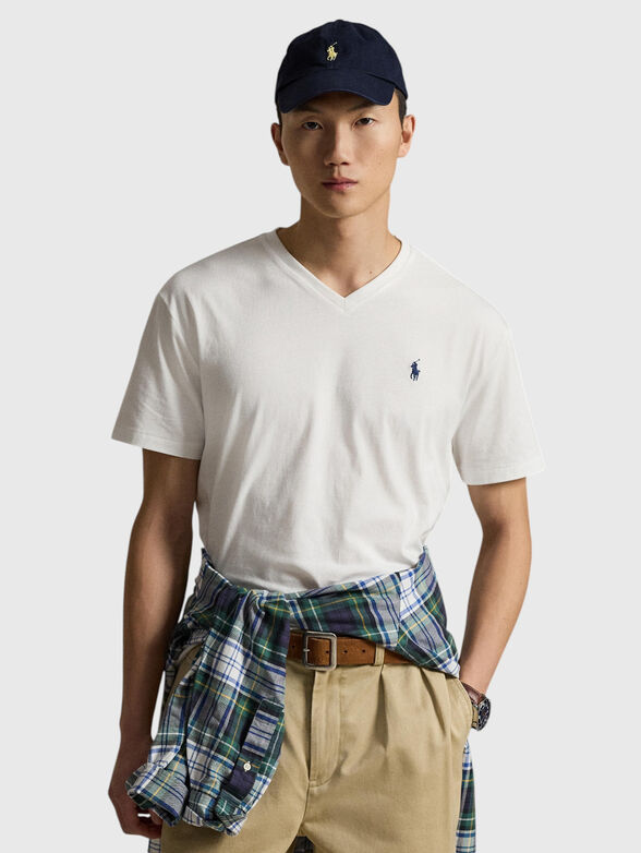 V-neck cotton T-shirt - 1