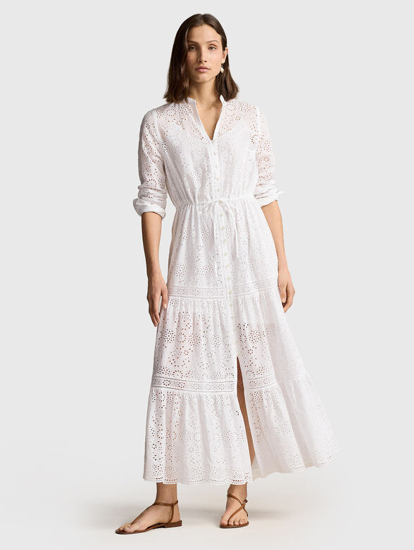 Cotton maxi dress with embroidery - 1