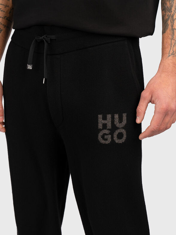 Wool blend sweatpants with logo - 3