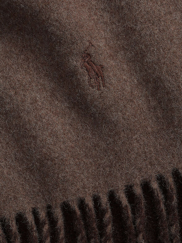Long wool scarf with fringe - 4