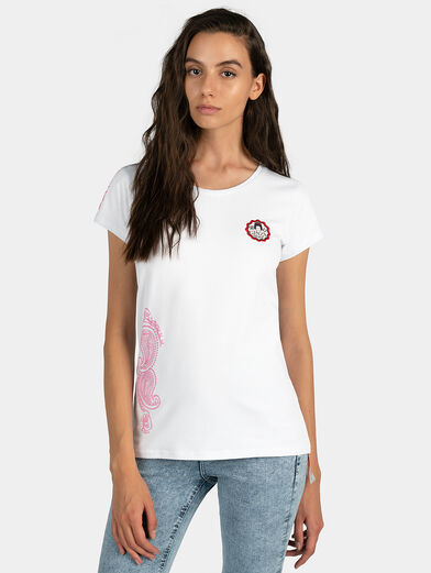 White T-shirt with contrasting elements - 1
