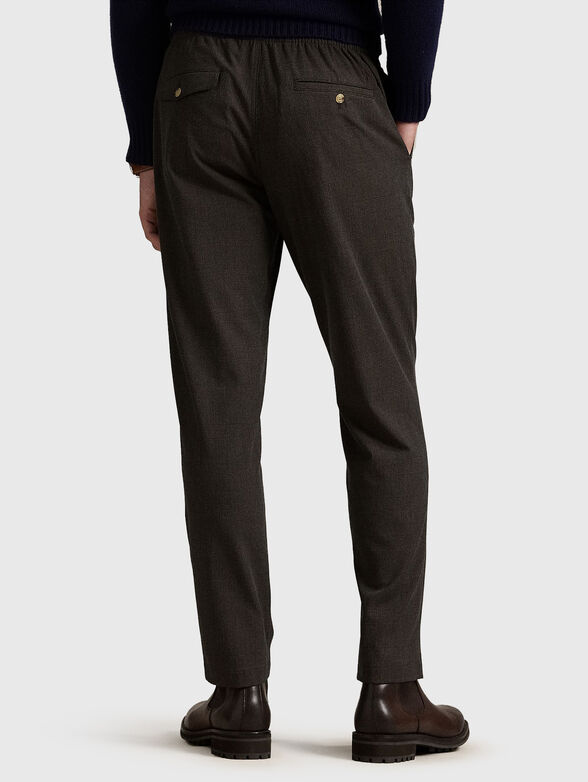 Dark brown trousers with elastic waist - 2
