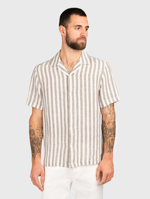 Linen shirt with short sleeves - 0