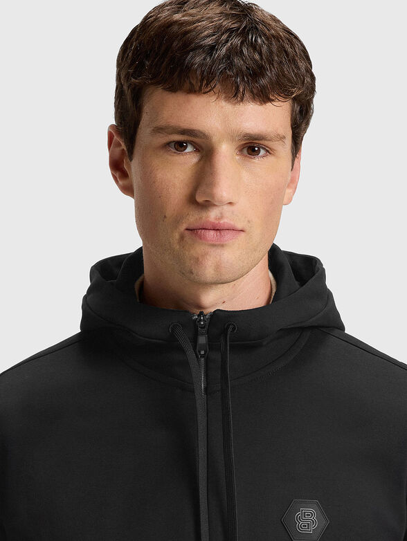 Cotton sweatshirt with hood and zip - 4