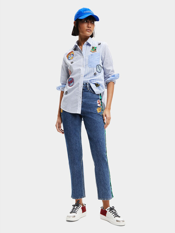 LIAN striped shirt with art details - 2
