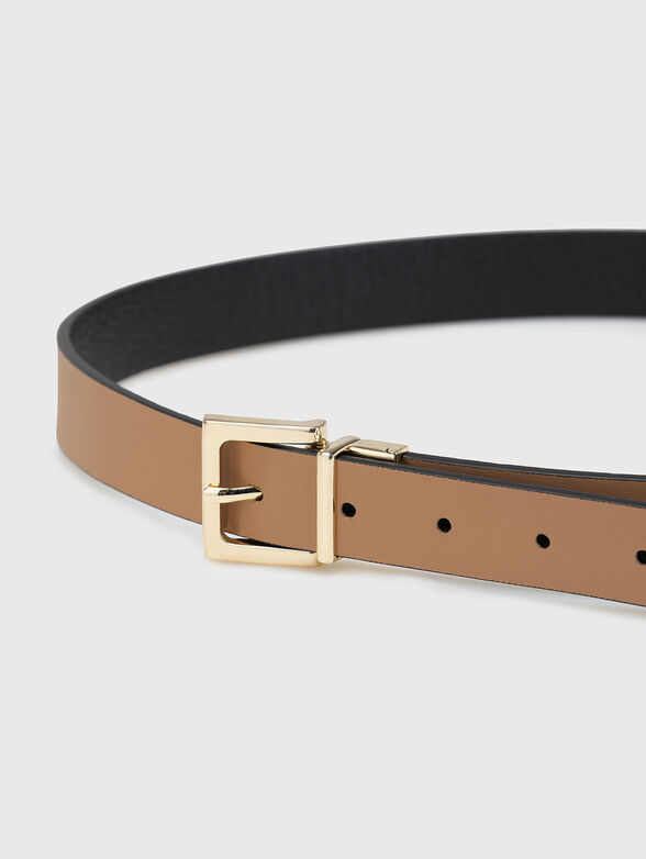 Double-sided leather belt in black - 5