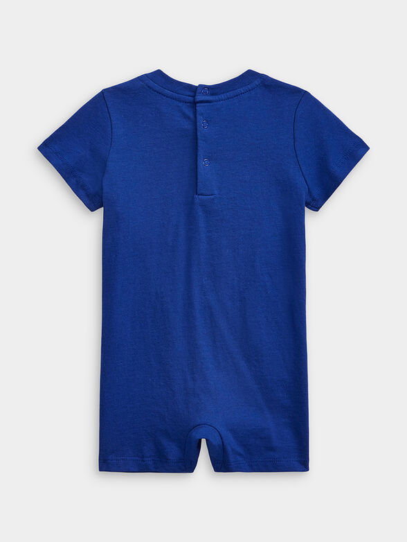 Blue jumpsuit with accent print - 2