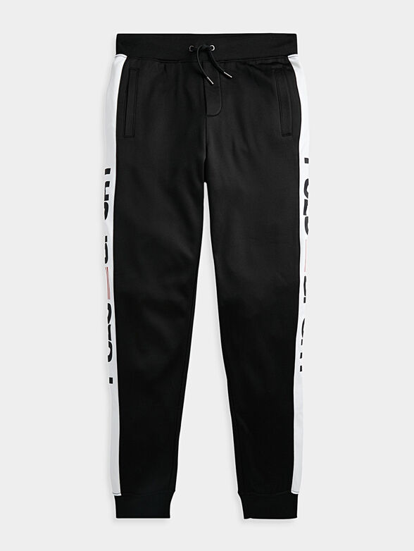 Black sports pants with prints - 1