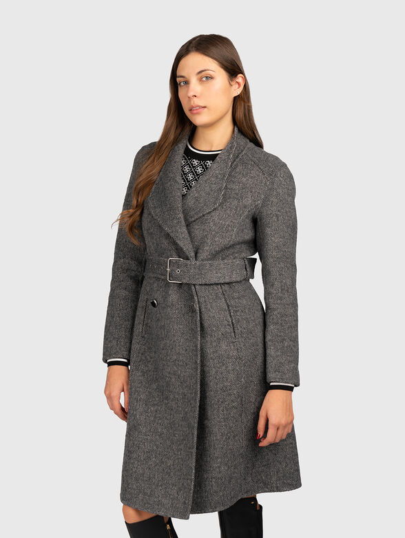 Grey coat with belt  - 1