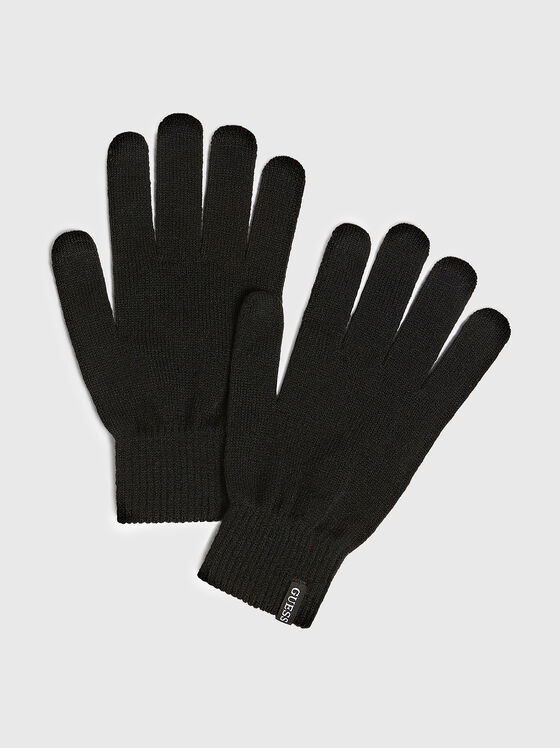 Черни ръкавици с лого детайл - 1