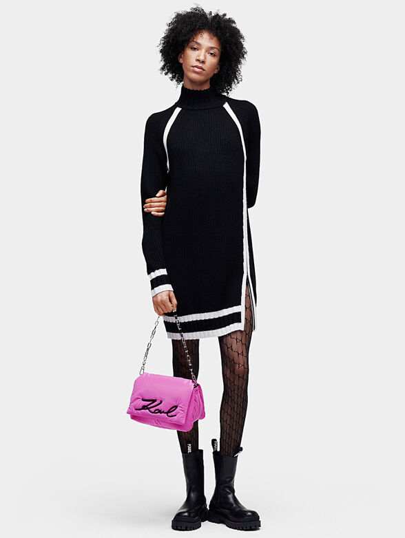 Knitted dress with turtleneck and zip - 1