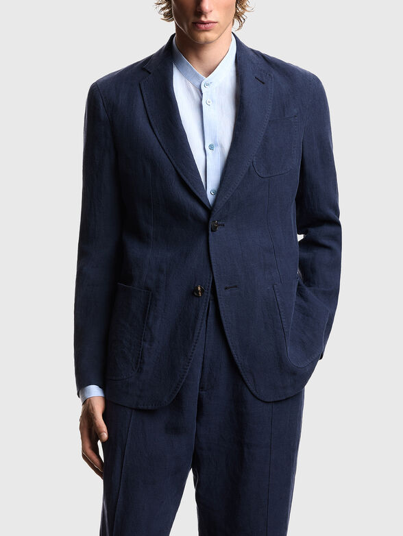 Single-breasted linen jacket - 1