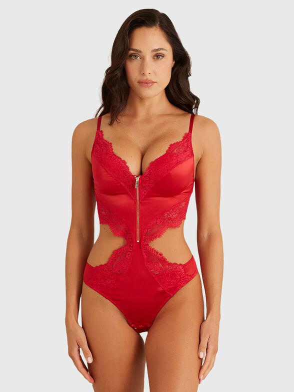 UNVEIL RED bodysuit with cut out details - 1