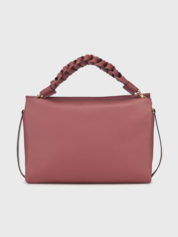 Black leather bag with knitted handle - 3