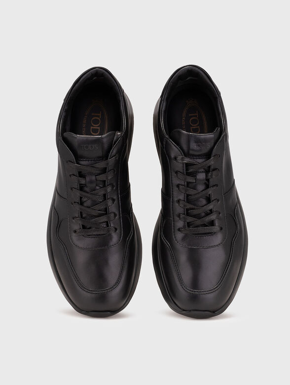 Black leather sneakers - 6