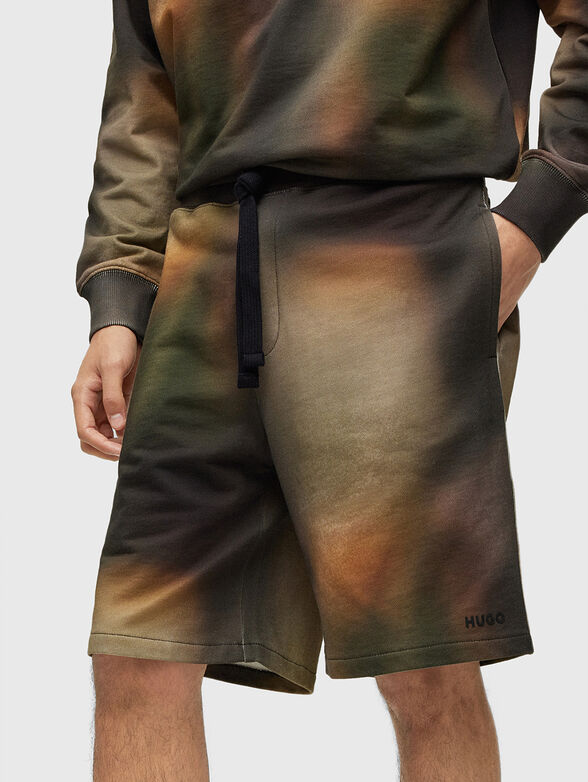 Cotton shorts with camouflage print - 3
