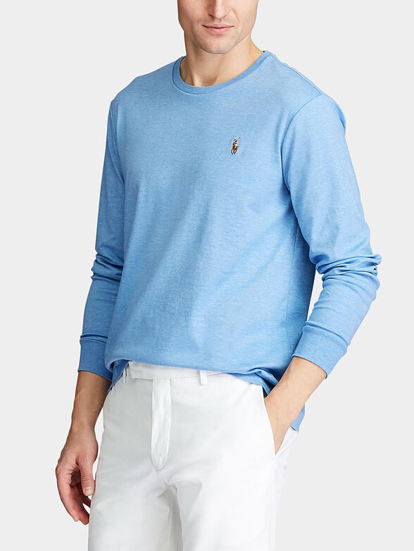 Blue blouse with logo embroidery - 1