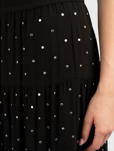 Maxi skirt with accent eyelets - 3
