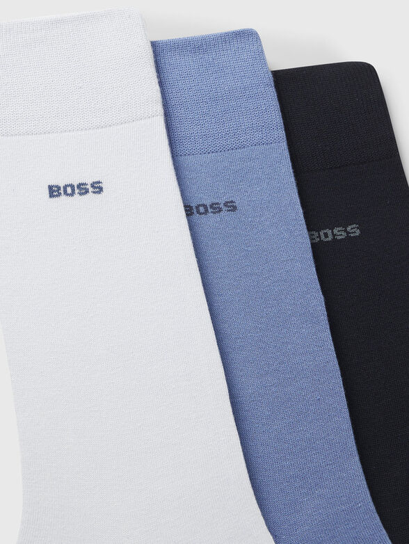 Three pairs of black socks with logo detail - 2