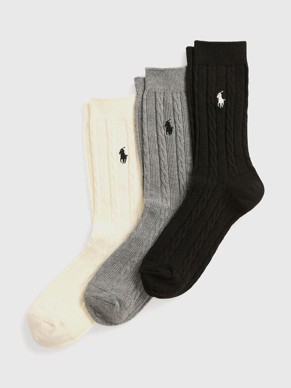 Set of three pairs of socks  - 0