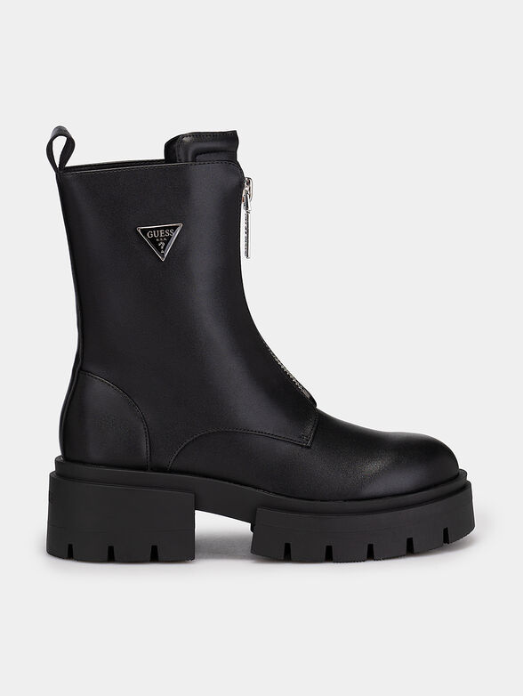 LEILA ankle boots with zipper and logo detail - 1