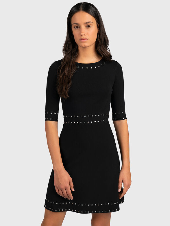 Short knitted dress with eyelets - 1