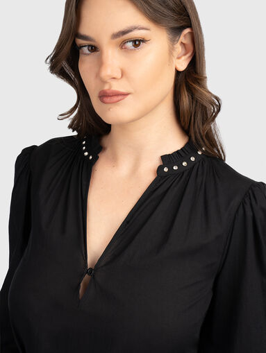 Black dress with belt - 4