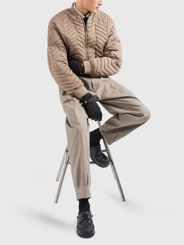 Reversible bomber jacket in beige - 6