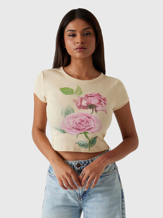 Тениска с флорален акцент - 1
