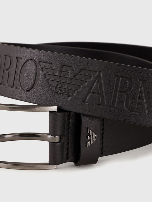 Leather belt with logo - 3