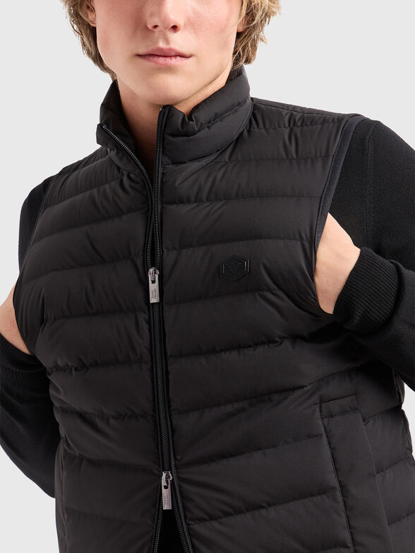 Quilted vest with logo detail  - 4