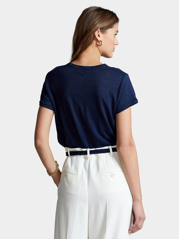 Dark blue linen T-shirt - 3