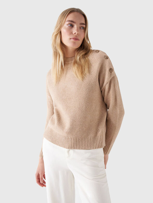 Sweater with accent buttons - 1
