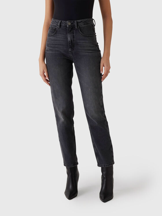 Дънки MOM с избелен ефект - 1