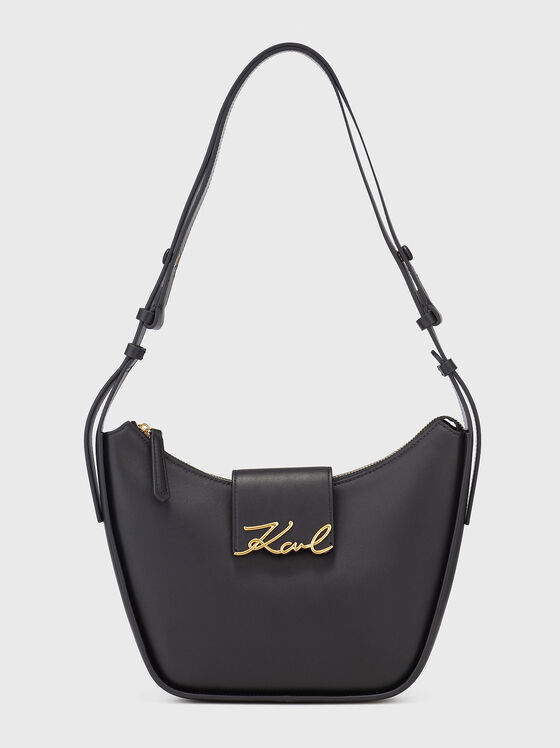 Малка чанта от естествена кожа с лого - 1