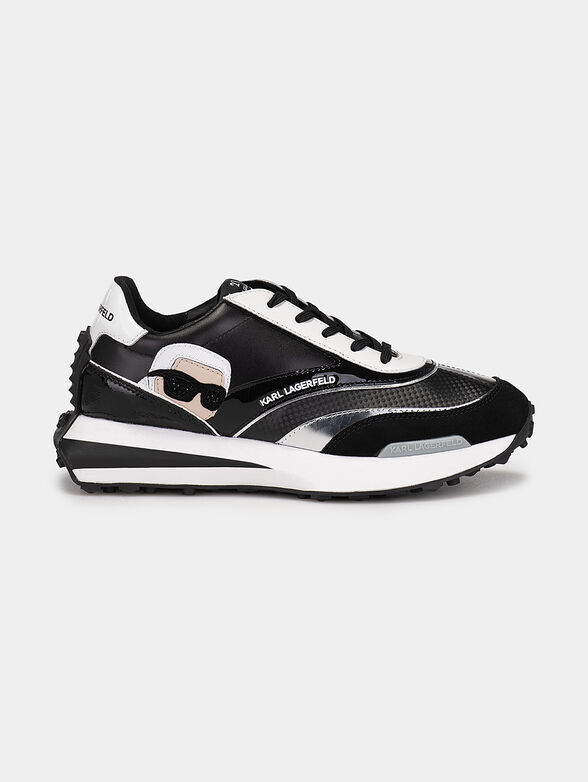ZONE black sports shoes with logo accents - 1